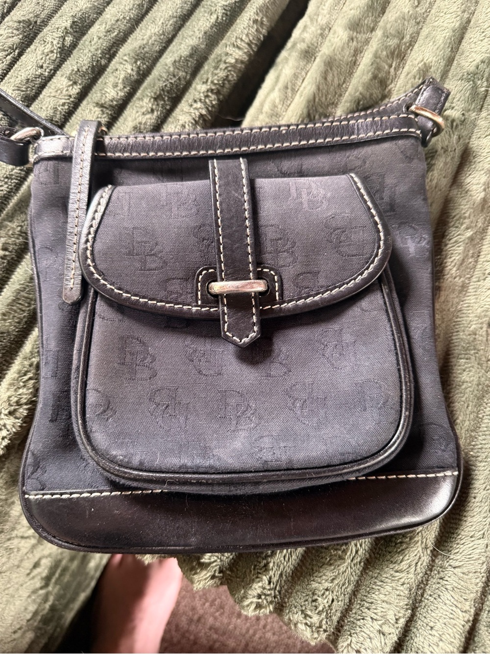 Dooney & Bourke Black Logo Crossbody with Leather Trim